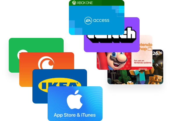 Popular Gift Card retailers