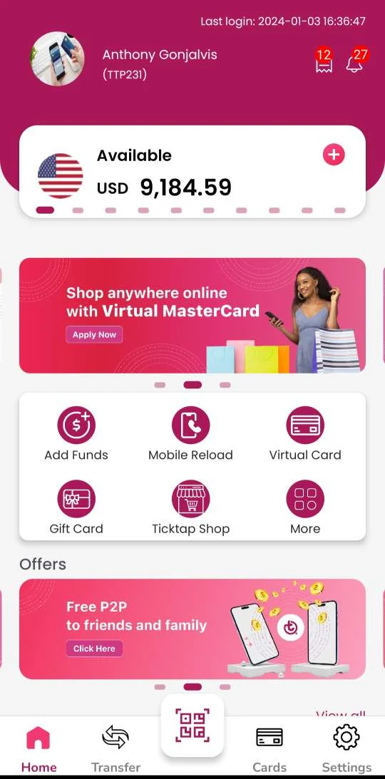 TicktapPay mobile wallet